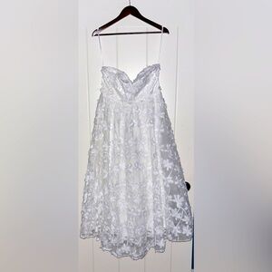 Selfie Leslie Saskia Floral Embroidery Strapless Dress Women‎ XXL Wedding NEW